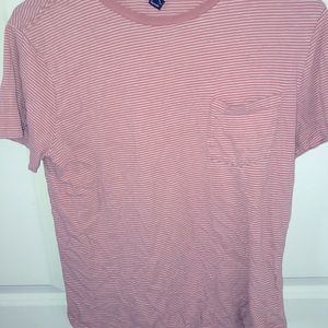 Forever 21 Men’s XS Light Red Striped Short Sleeve Pocket T Shirt